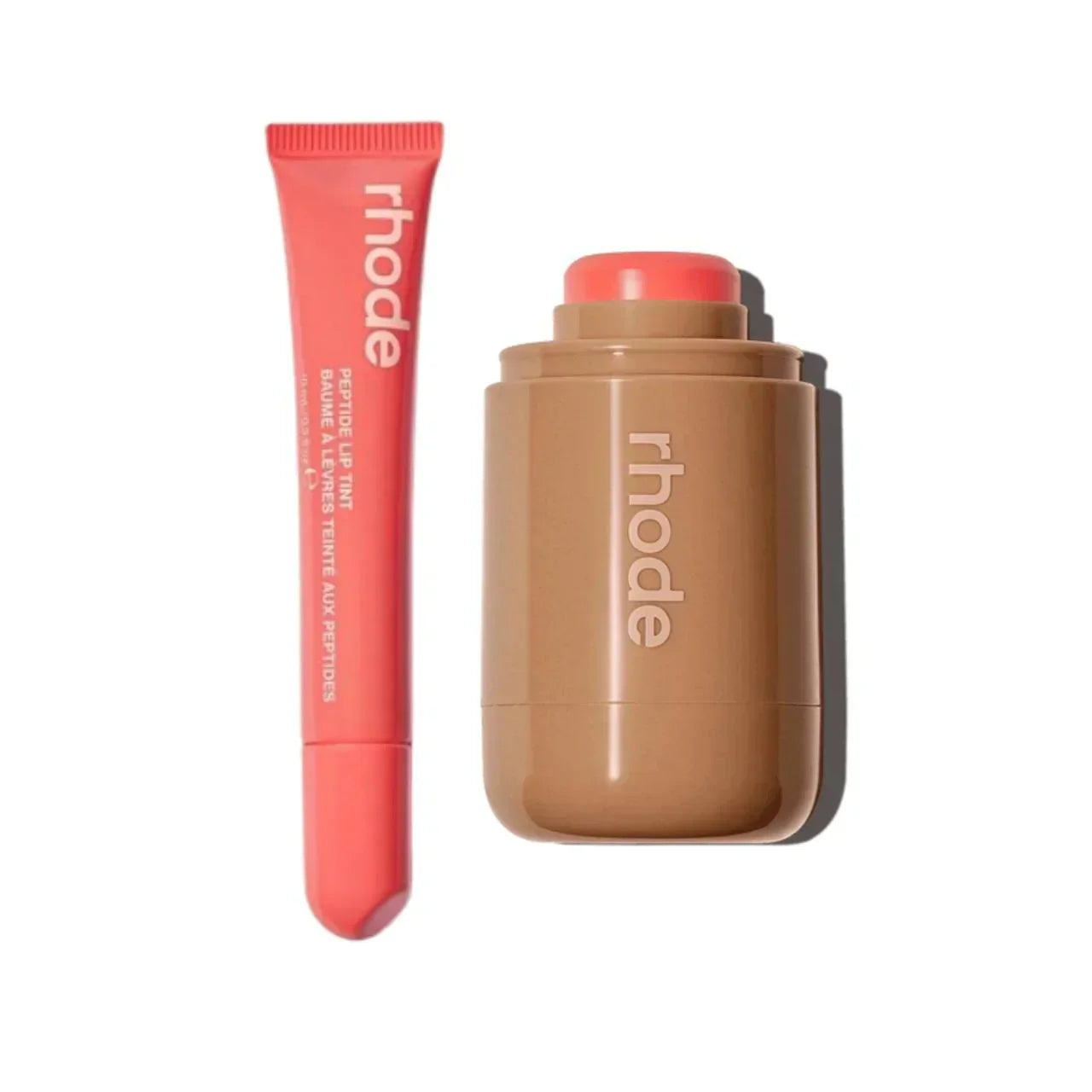 RHODE | spicy marg Pocket Blush & peach pit Peptide Lip Tint Duo